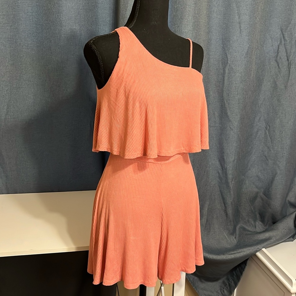 Coral One-Shoulder Romper SM
